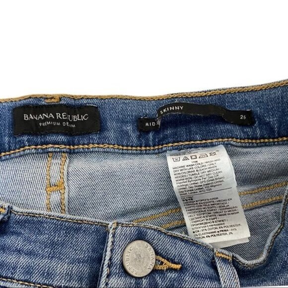 Banana Republic Blue Mid-Rise Skinny Jeans Size 26 - Picture 5 of 8